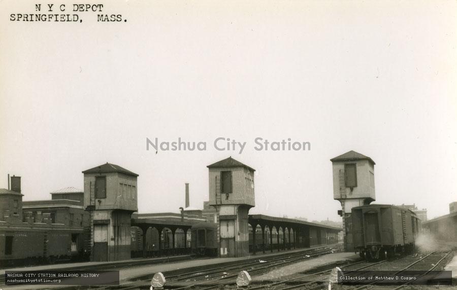 Postcard: New York Central Depot, Springfield, Massachusetts